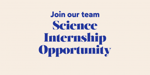 We're hiring Science Intern website banner